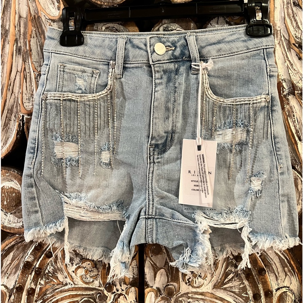 Risen Highrise Rhinestone Shorts